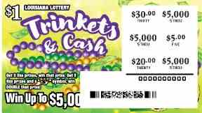 Trinkets & Cash scratchcard - game number #1589 - front-scratched