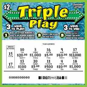 Triple Play scratchcard - game number #1611 - front-scratched