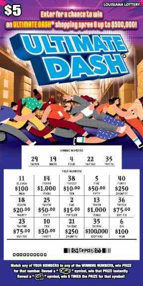 Ultimate Dash scratchcard - game number #1673 - front-scratched