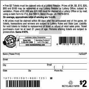 Wild Win Doubler! scratchcard - game number #1675 - back