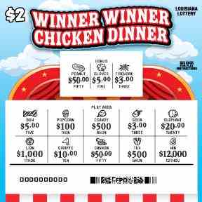 Winner Winner Chicken Dinner scratchcard - game number #1659 - front-scratched