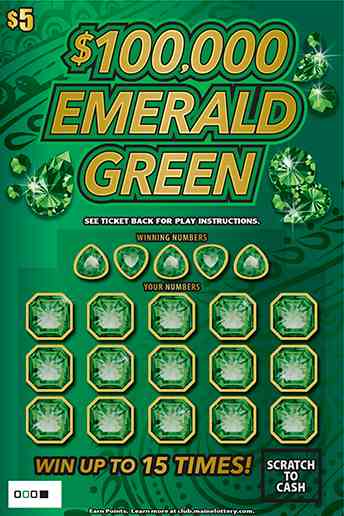 $100,000 Emerald Green scratchcard - game number #0 - front