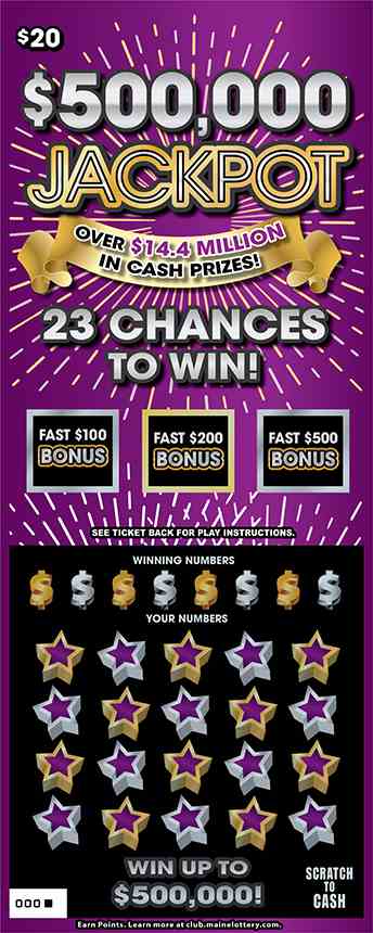 $500,000 Jackpot scratchcard - game number #0 - front