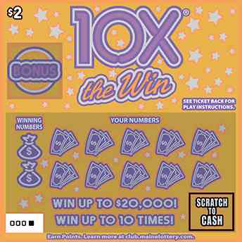 10X The Win scratchcard - game number #0 - front