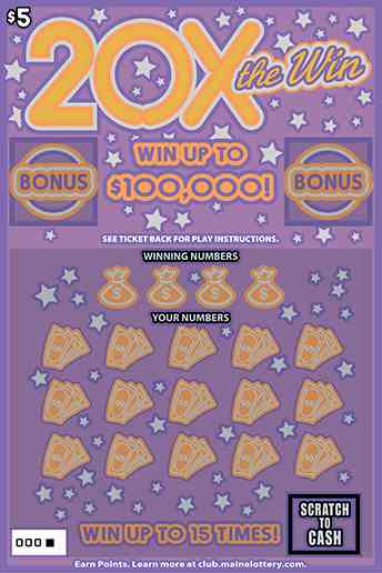 20X The Win scratchcard - game number #0 - front