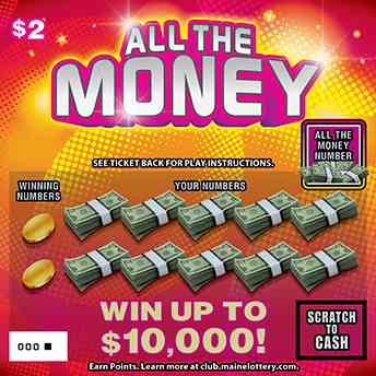 All The Money scratchcard - game number #0 - front