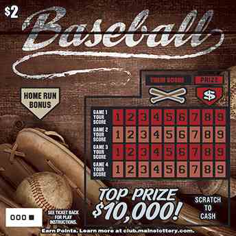 Baseball scratchcard - game number #0 - front