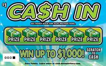 Ca$H In scratchcard - game number #0 - front
