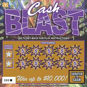 Cash Blast scratchcard - game number #0 - front