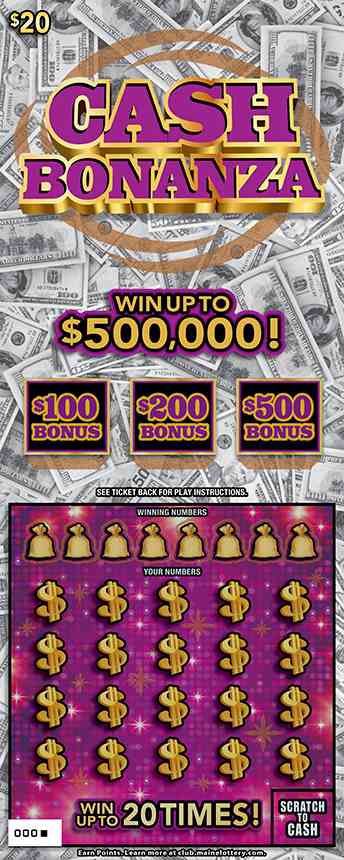 Cash Bonanza scratchcard - game number #0 - front
