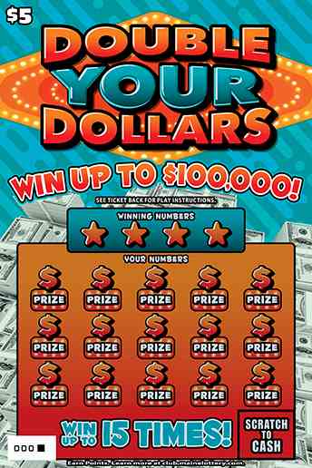 Double Your Dollars scratchcard - game number #0 - front