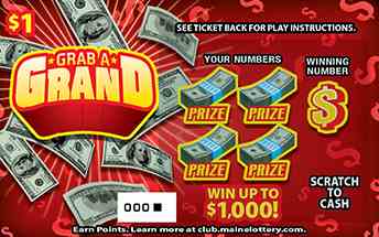 Grab A Grand scratchcard - game number #0 - front