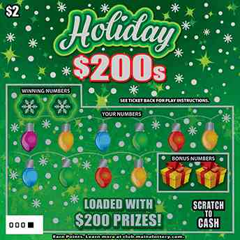 Holiday $200S scratchcard - game number #0 - front