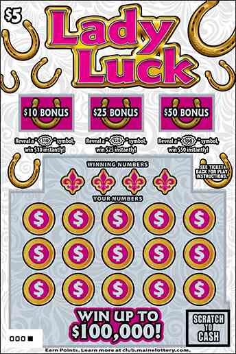 Lady Luck scratchcard - game number #0 - front