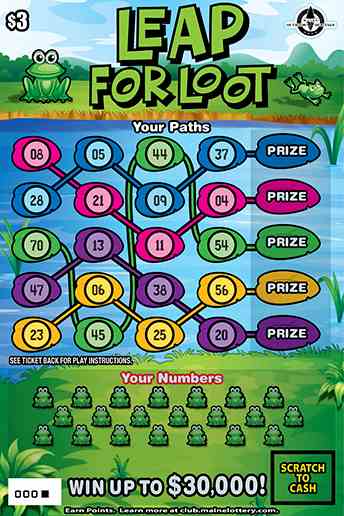 Leap For Loot scratchcard - game number #0 - front