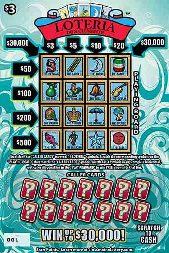 Loteria scratchcard - game number #0 - front