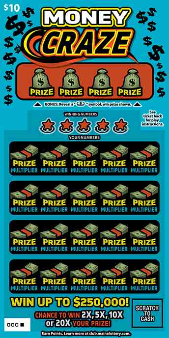 Money Craze scratchcard - game number #0 - front