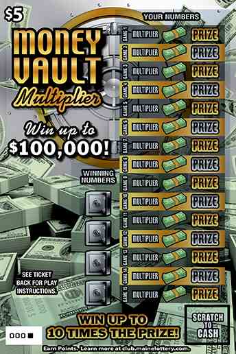 Money Vault Multiplier scratchcard - game number #0 - front