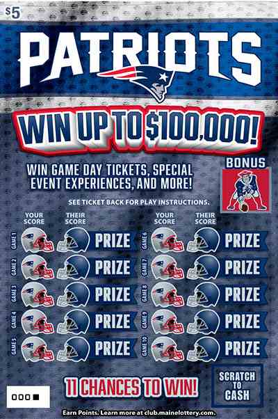 New England Patriots scratchcard - game number #0 - front