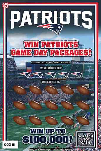 Patriots scratchcard - game number #0 - front