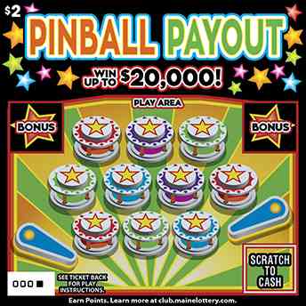 Pinball Payout scratchcard - game number #0 - front