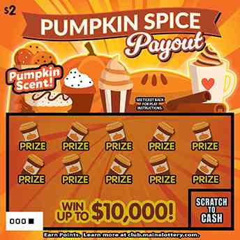 Pumpkin Spice Payout scratchcard - game number #0 - front