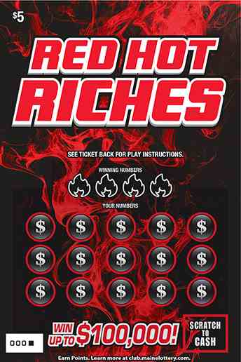 Red Hot Riches scratchcard - game number #0 - front