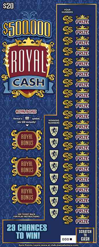 Royal Cash scratchcard - game number #0 - front