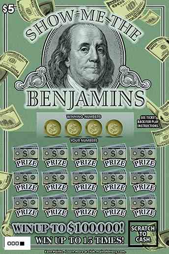 Show Me The Benjamins scratchcard - game number #0 - front