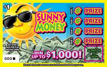 Sunny Money scratchcard - game number #0 - front