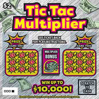 Tic Tac Multiplier scratchcard - game number #0 - front
