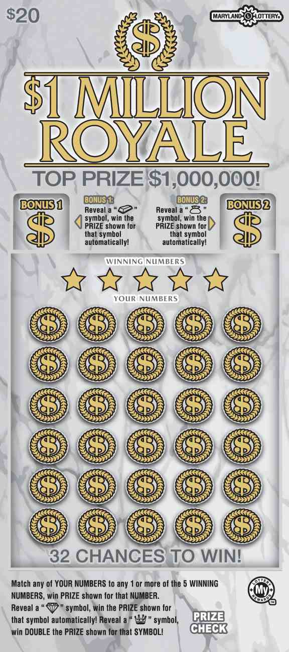 $1 Million Royale scratchcard - game number #647 - front