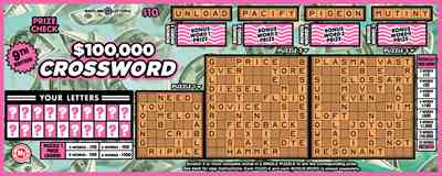 $100,000 Crossword scratchcard - game number #762 - front
