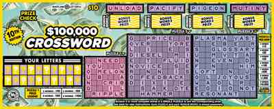 $100,000 Crossword scratchcard - game number #815 - front