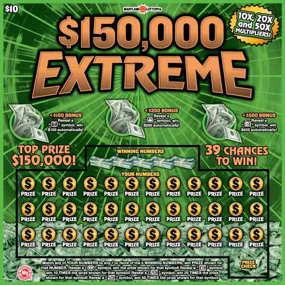 $150,000 Extreme scratchcard - game number #686 - front