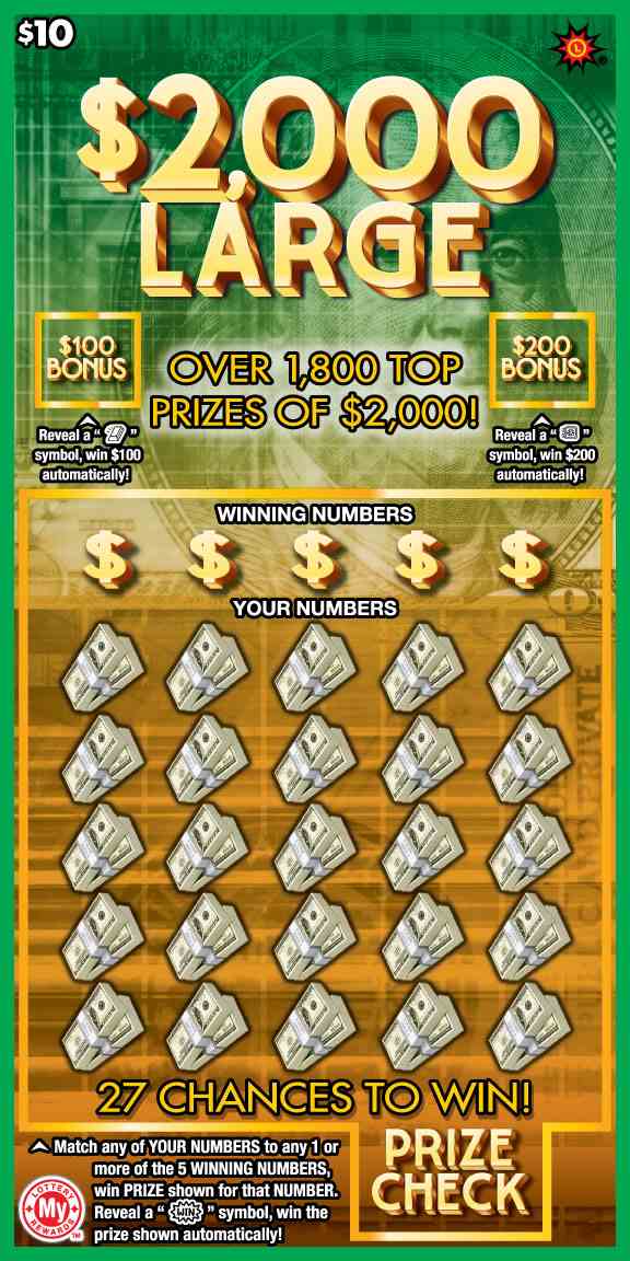 $2,000 Large scratchcard - game number #711 - front