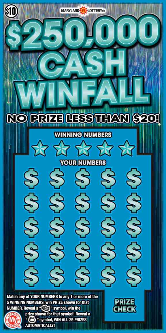 $250,000 Cash Winfall scratchcard - game number #679 - front