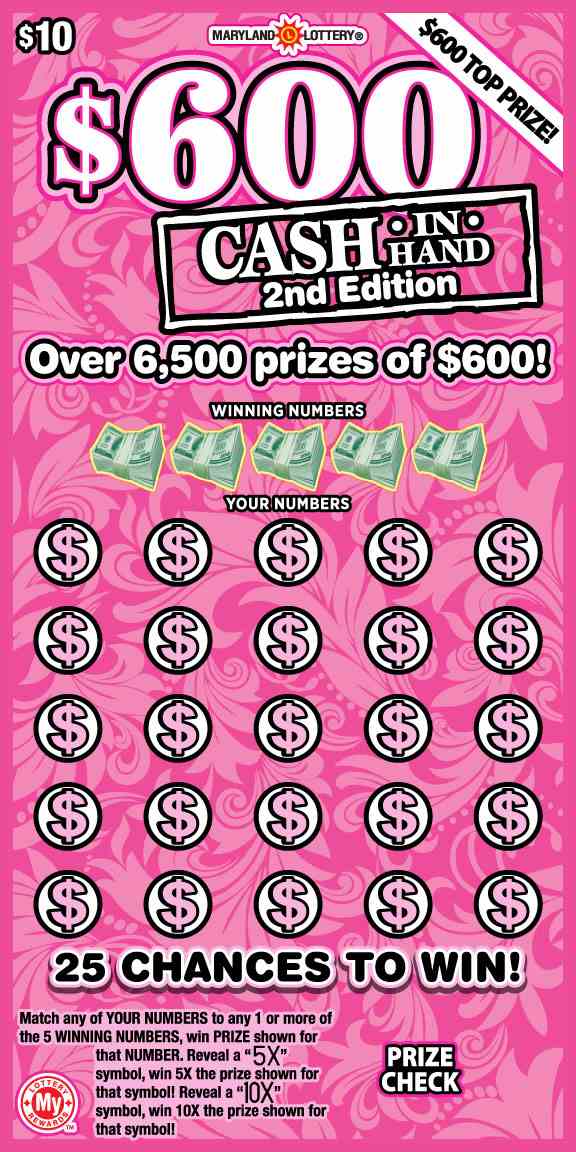 $600 Cash In Hand scratchcard - game number #646 - front