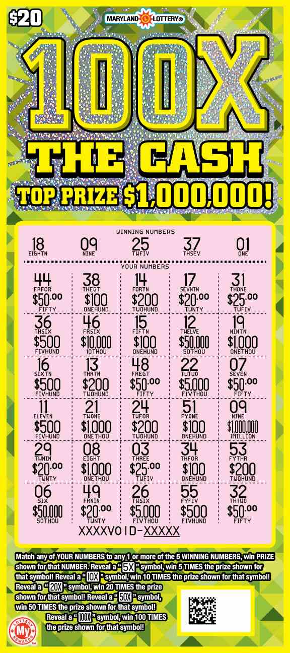 100X The Cash scratchcard - game number #676 - front-scratched