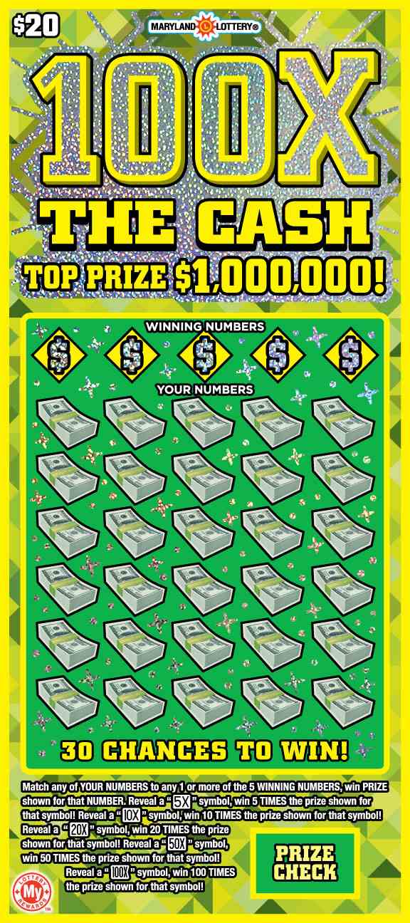 100X The Cash scratchcard - game number #676 - front
