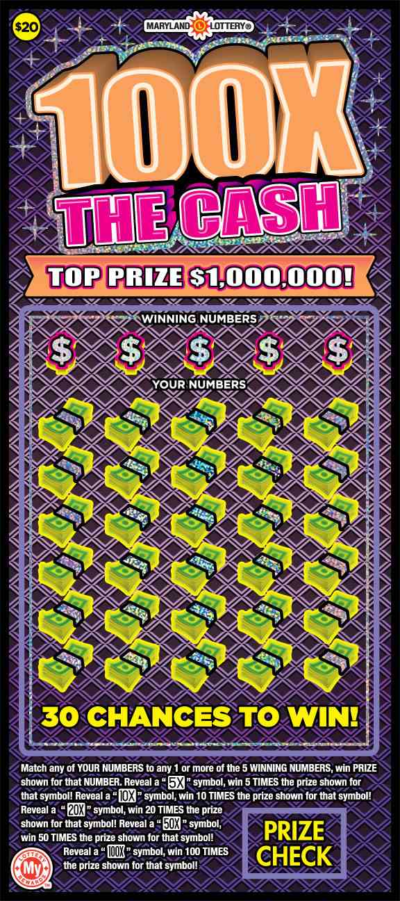 100X The Cash scratchcard - game number #783 - front
