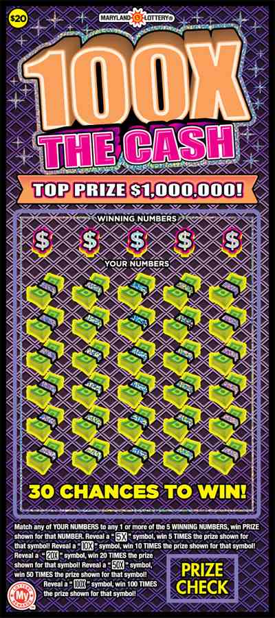 100X The Cash scratchcard - game number #783 - front