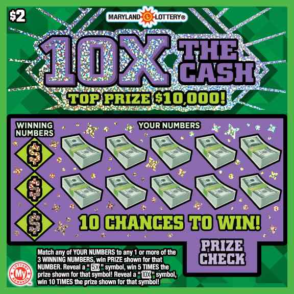 10X The Cash scratchcard - game number #673 - front