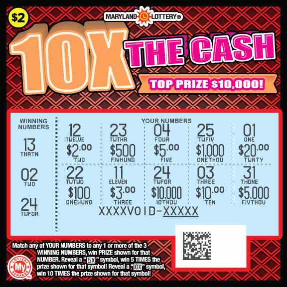 10X The Cash scratchcard - game number #780 - front-scratched