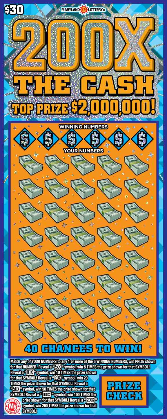 200X The Cash scratchcard - game number #671 - front