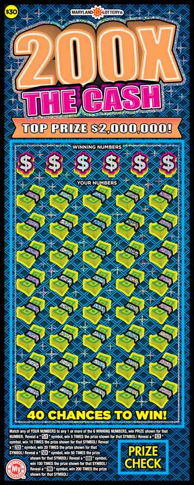 200X The Cash scratchcard - game number #777 - front