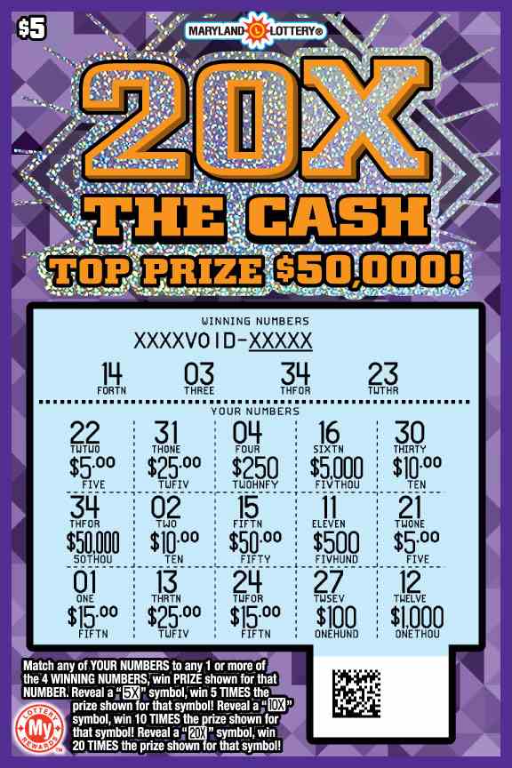 20X The Cash scratchcard - game number #674 - front-scratched