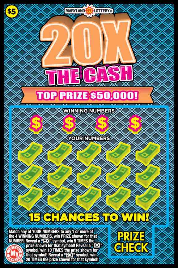 20X The Cash scratchcard - game number #781 - front