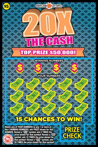 20X The Cash scratchcard - game number #781 - front