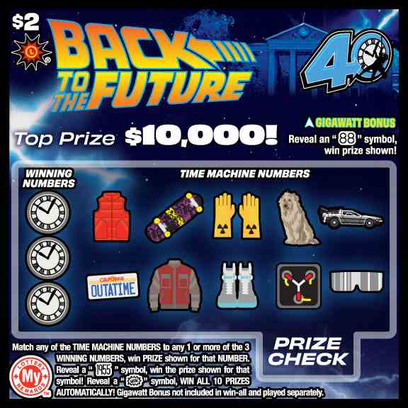 Back To The Future scratchcard - game number #736 - front